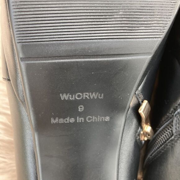 Women’s Black Platform Ankle Boots Chunky Heel Butterfly Side Zip Y2K Style - Picture 11 of 11